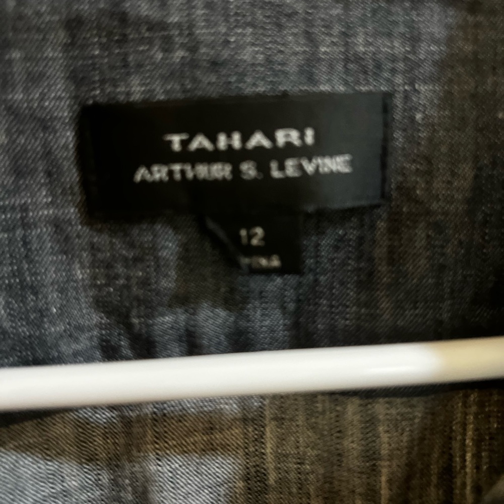 Tahari Arthur Levine Shirt Dress Size 12 Blue Chambray Button Up 100% Cotton - Picture 6 of 6